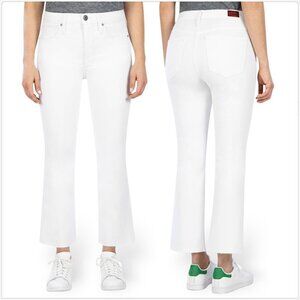 Whetherly White Daniel High Rise Baby Bootcut Jeans Raw Hem NWT NEW 30 / 10